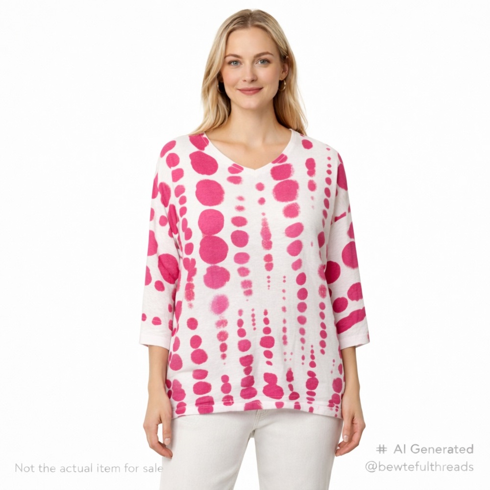 CARRE NOIR XL pink/white drop shoulders lightweight knit rounded neck sweater
